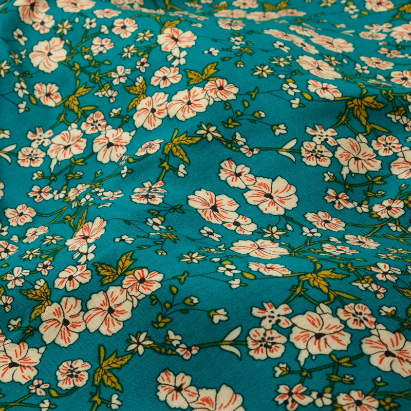 Brigitte Emerald Printed Viscose - Maison Klem